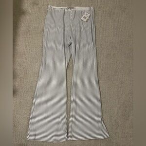 Pink Republic Women's White and Navy Striped Pajama Pants